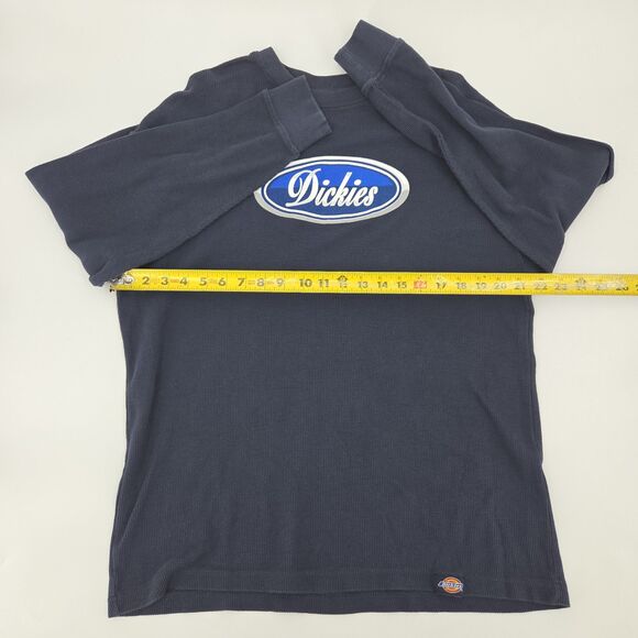 Vintage Dickies Thermal Shirt Mens Size Large Blue Waffle Knit Logo 90s 1990 - Picture 5 of 7